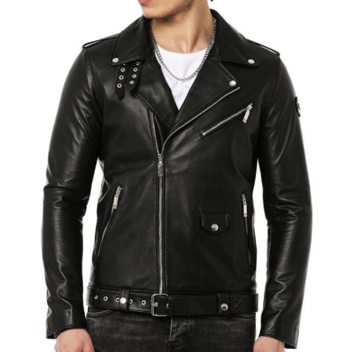 Leather Motorcycle Jacket For Mens