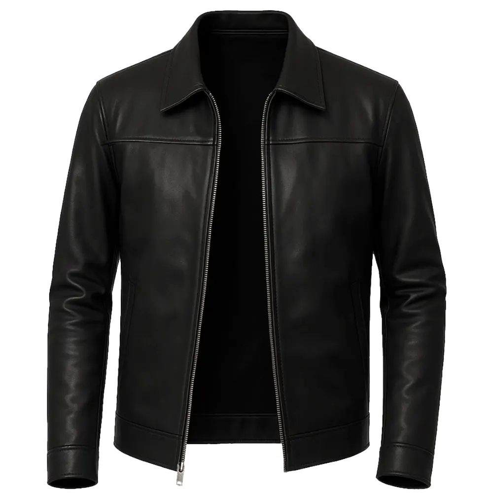 Mark Men's Black Harrington Lambskin Leather Jacket