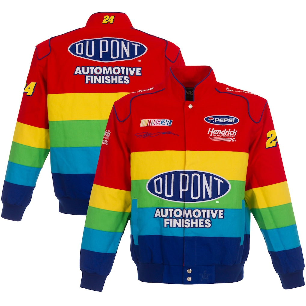 Men's Jeff Gordon Red/Blue Twill Uniform Full-Snap Jacket