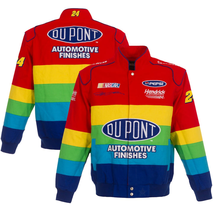 Men's Jeff Gordon Red/Blue Twill Uniform Full-Snap Jacket
