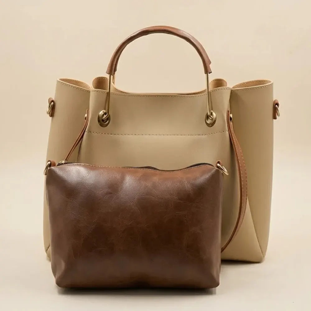 Quaint Top Handle Tote Bag - Skin Beige