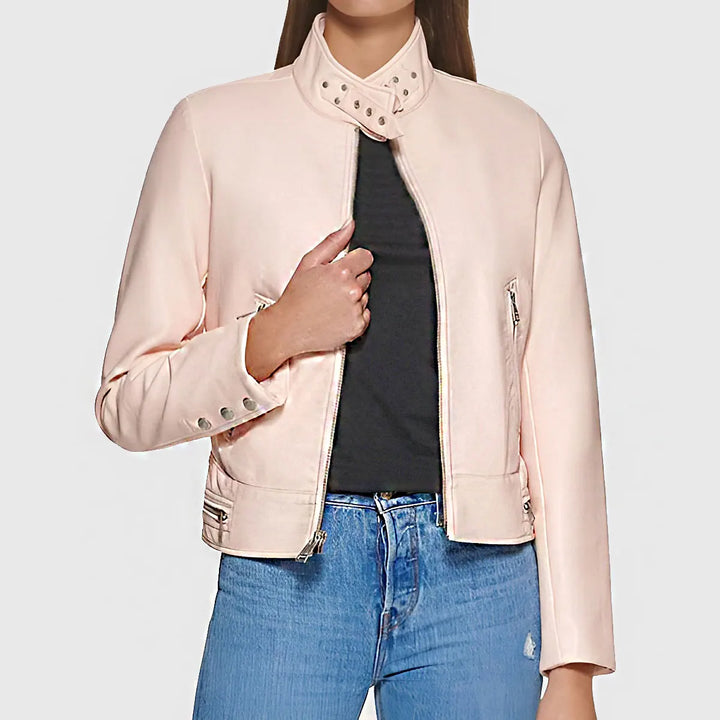 Women’s Slim-Fit Motorcycle Leather Jacket