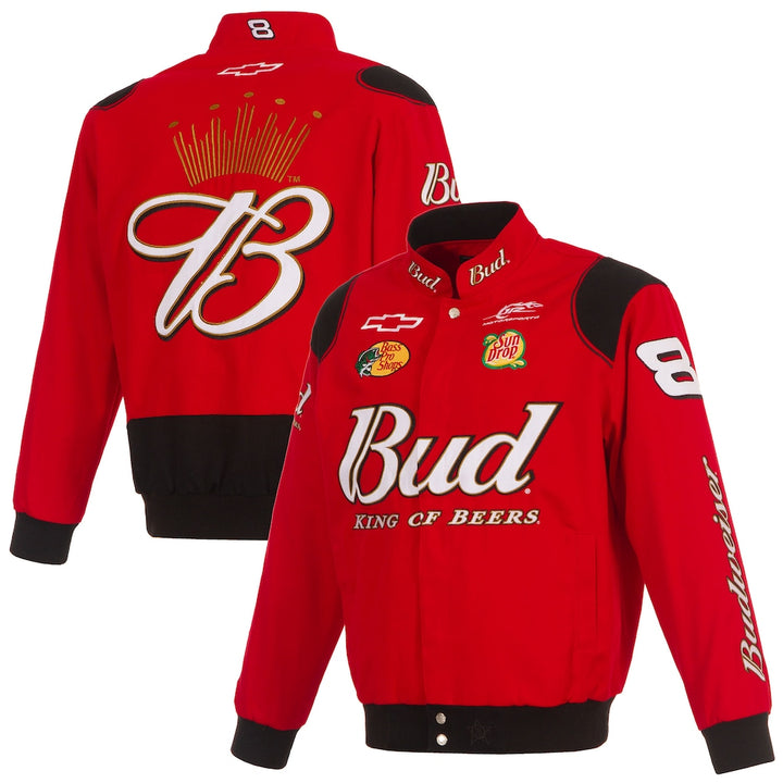 Men's Dale Earnhardt Red Budweiser Full-Snap Twill Jacket