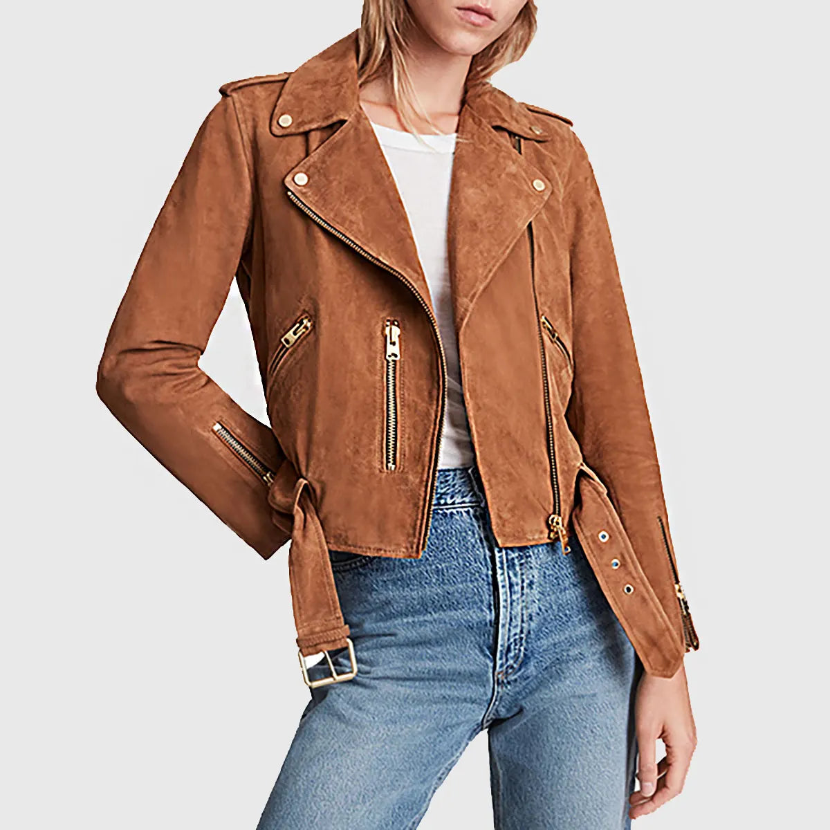 Women’s Genuine Leather Moto Jacket