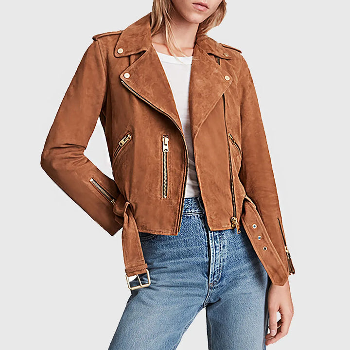 Women’s Genuine Leather Moto Jacket