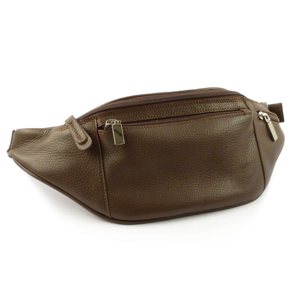 Brown Waist bag in leather