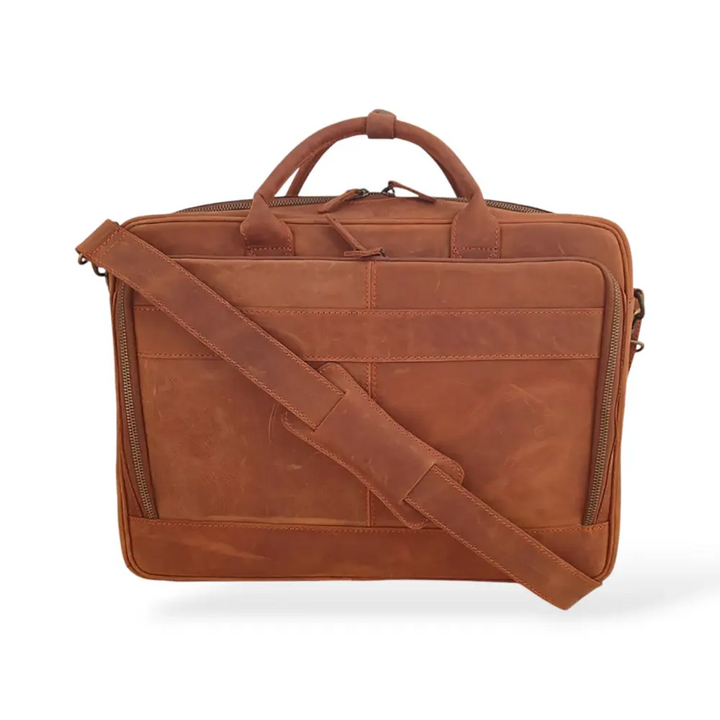 Light Brown Leather Laptop Bag Mustard Cowhide