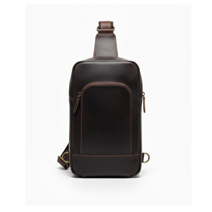 Choco Leather Sling Crossbody Bag