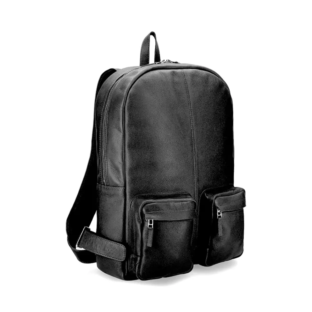 Black Leather Backpack
