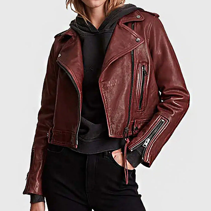 Classic Motorcycle Women’s  Leather Jacket