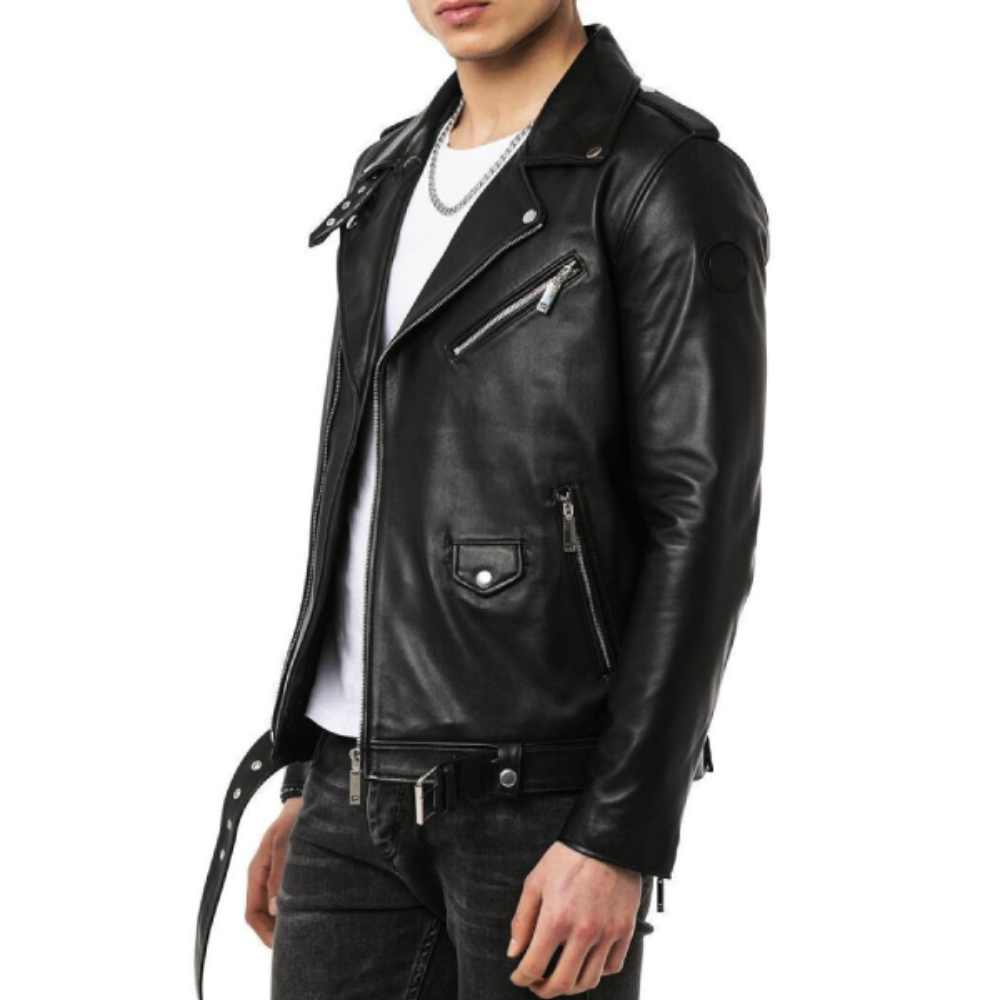 Leather Motorcycle Jacket For Mens