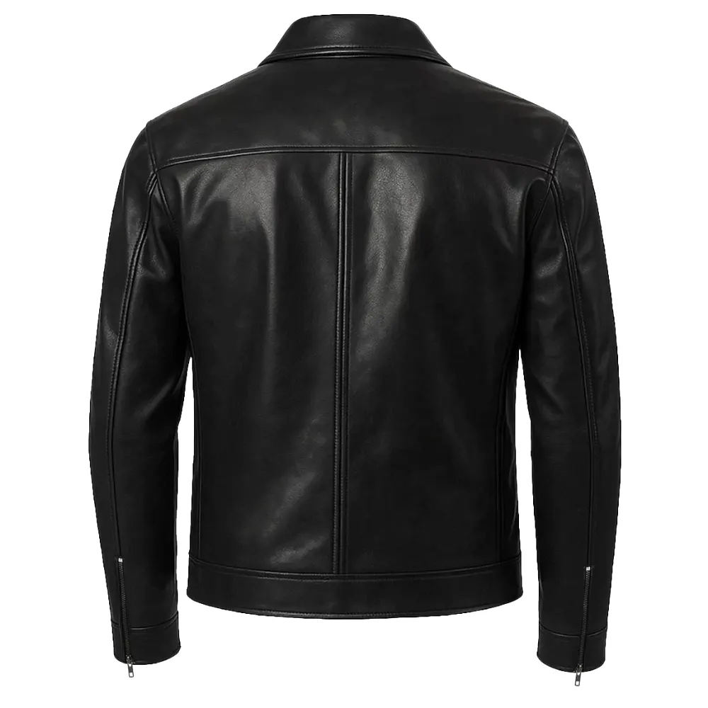 Mark Men's Black Harrington Lambskin Leather Jacket