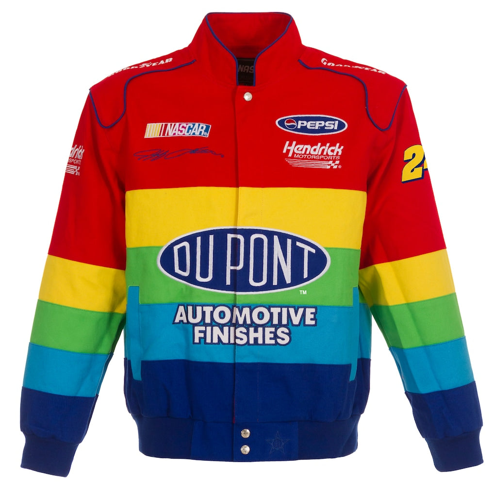 Men's Jeff Gordon Red/Blue Twill Uniform Full-Snap Jacket