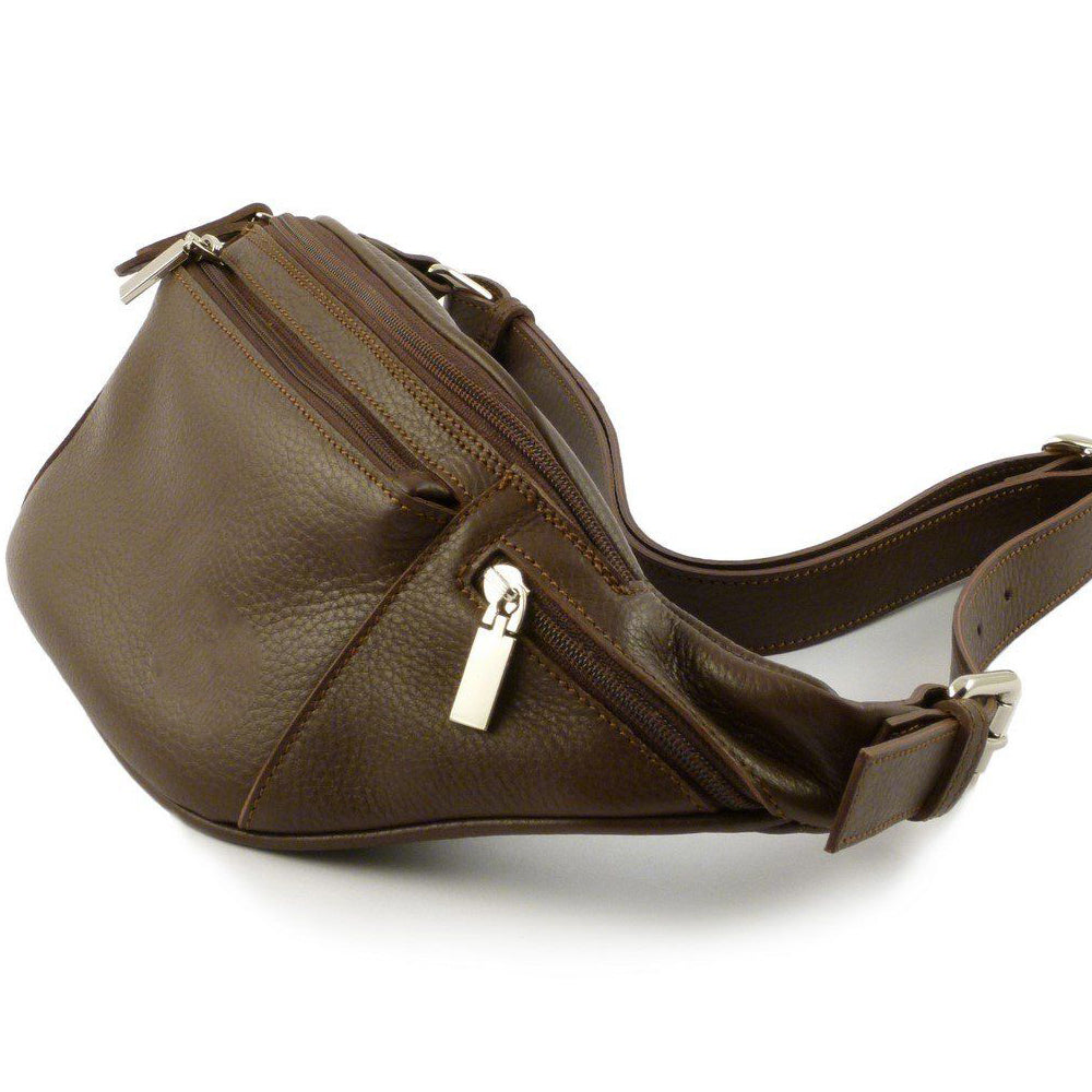 Brown Waist bag in leather