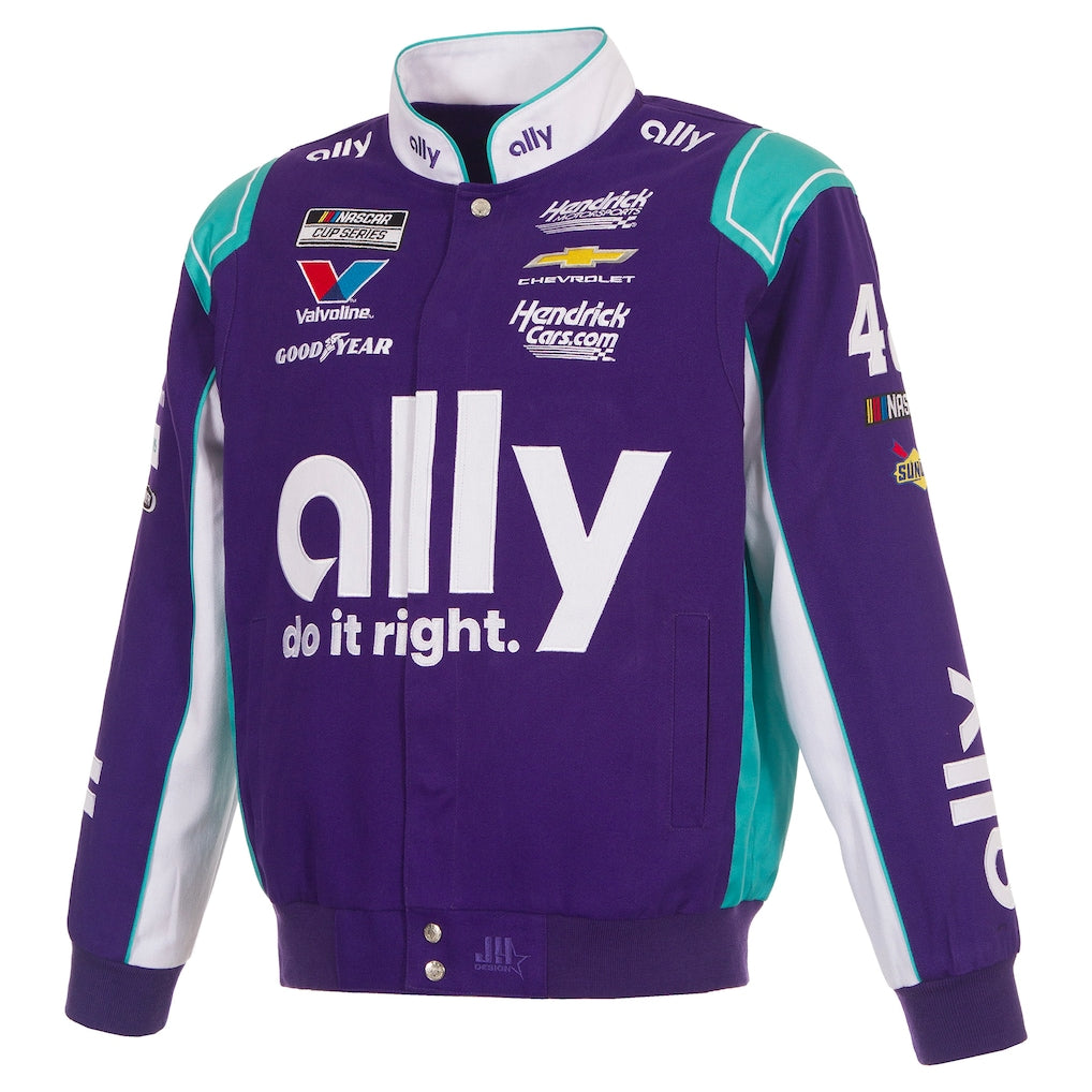 Men's Alex Bowman Purple 2026 Ally Full-Snap Twill Racing Jacket