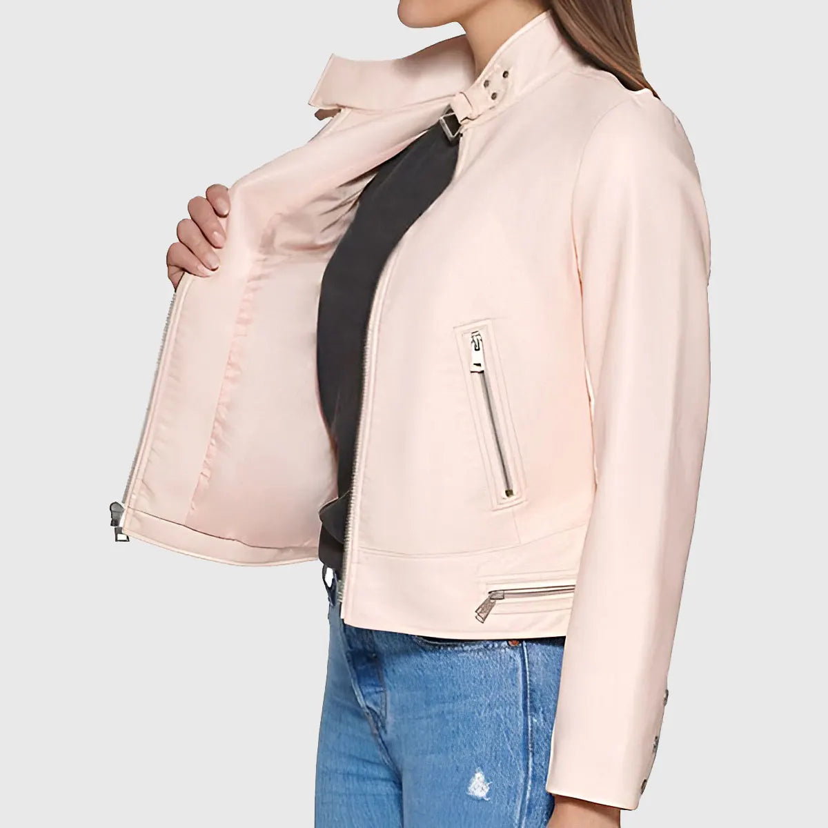 Women’s Slim-Fit Motorcycle Leather Jacket