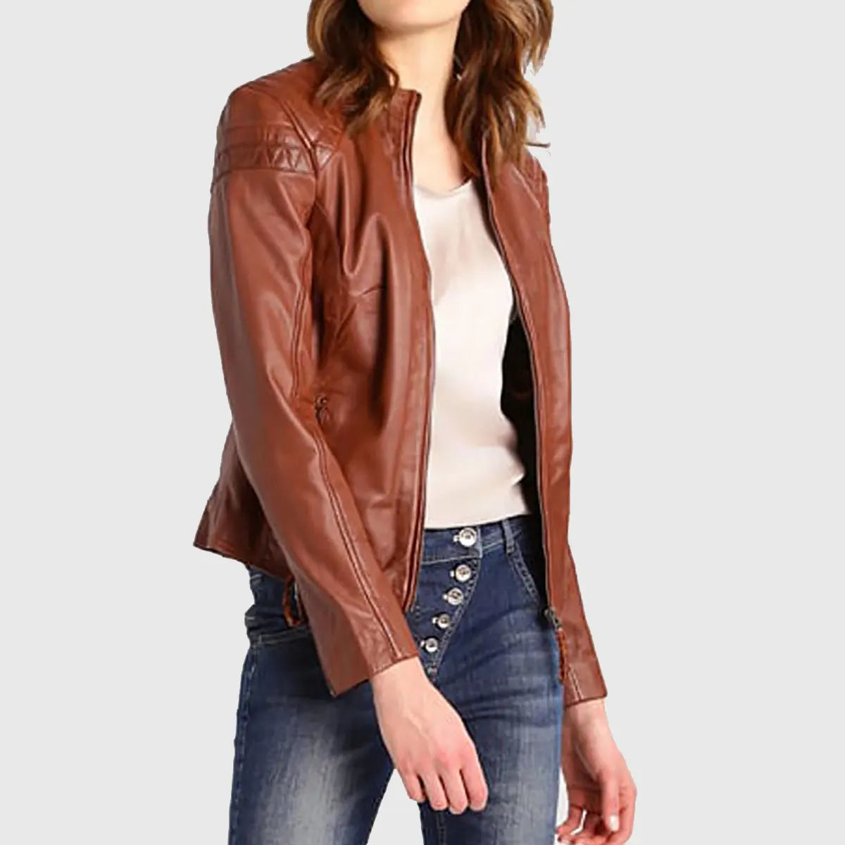 Alison Brown Suede Biker Jacket