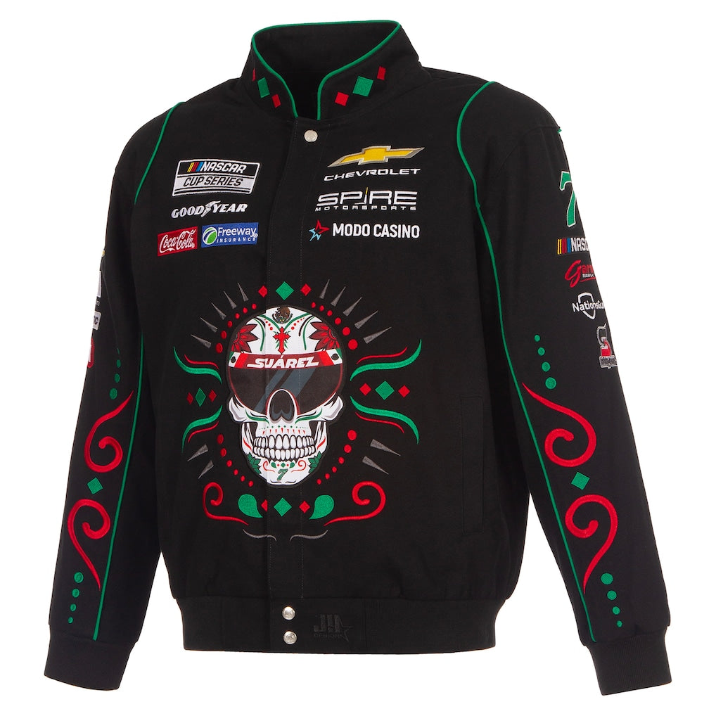 Men's Black Rolling Stones x NASCAR Full-Snap Twill Racing Jacket