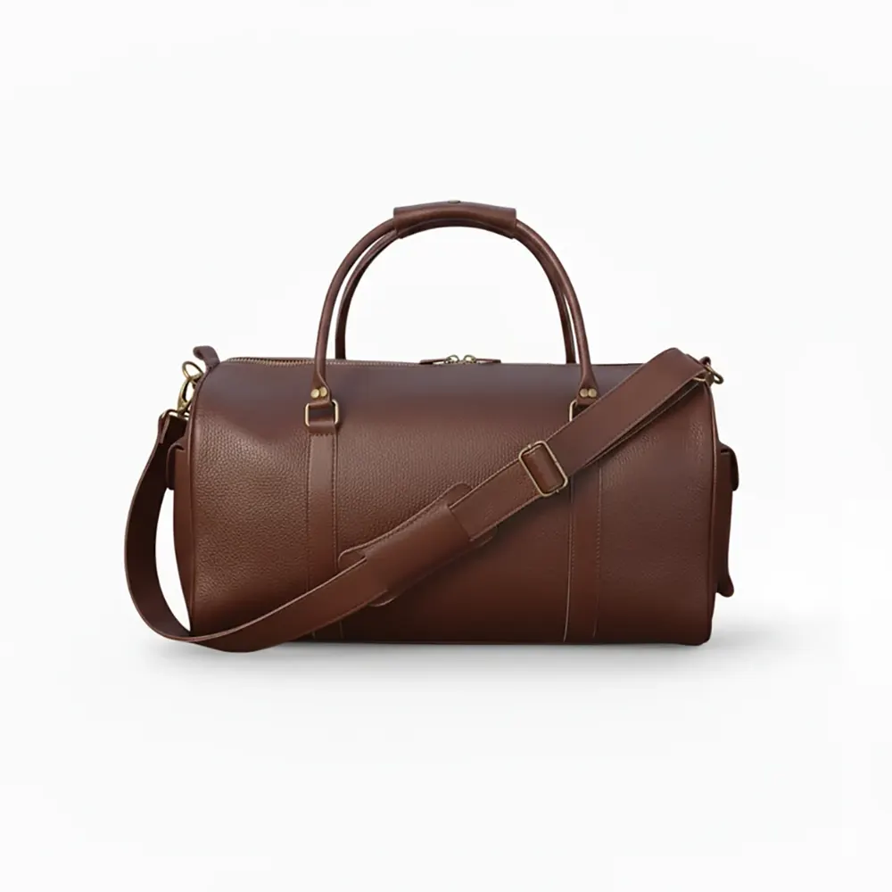 Leather Duffel Weekender Travel Bag