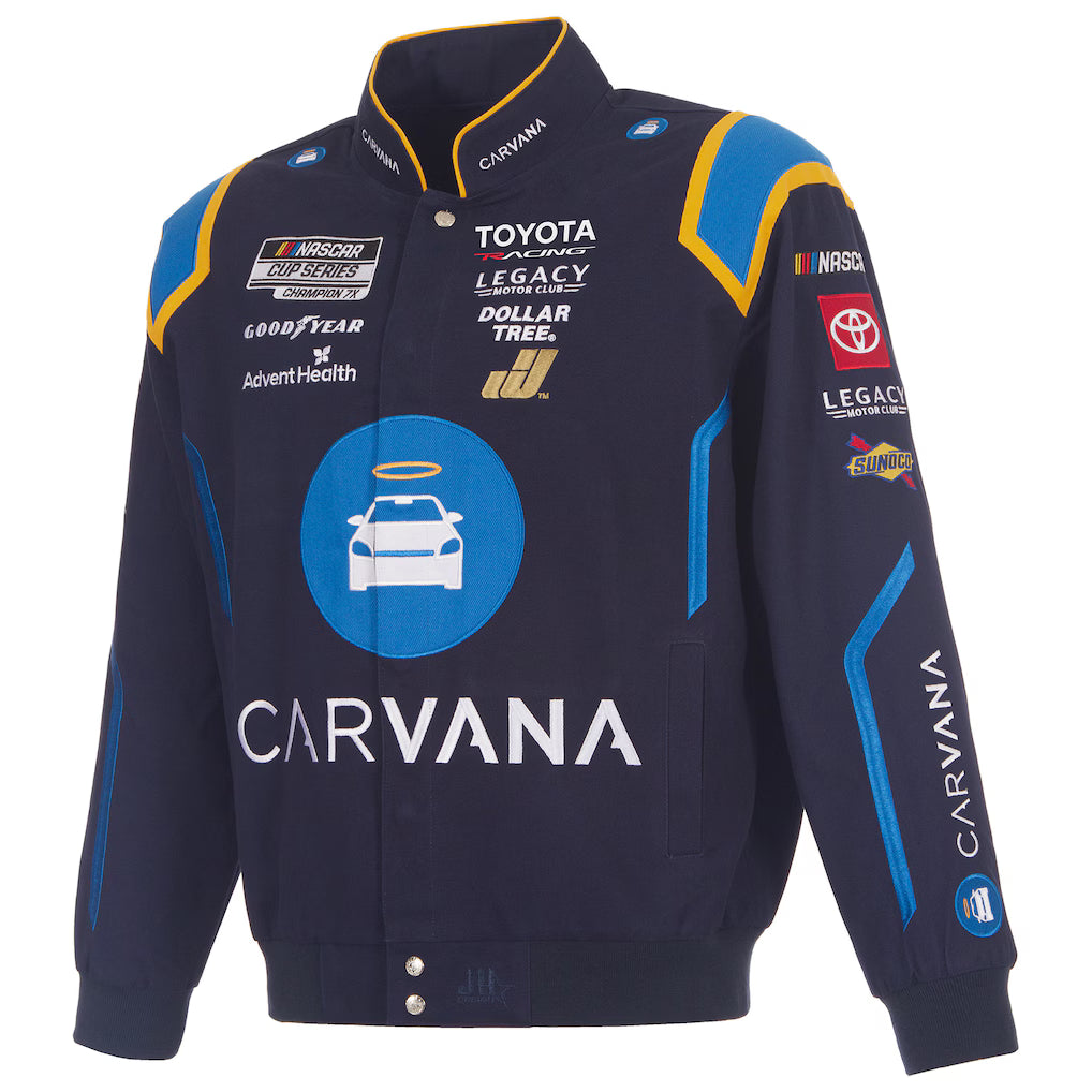 Men's Jimmie Johnson Navy 2026 Carvana Full-Snap Twill Racing Jacket