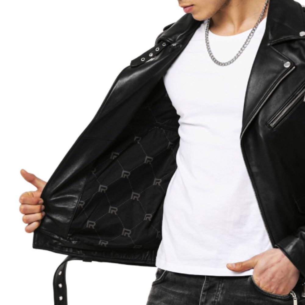 Leather Motorcycle Jacket For Mens