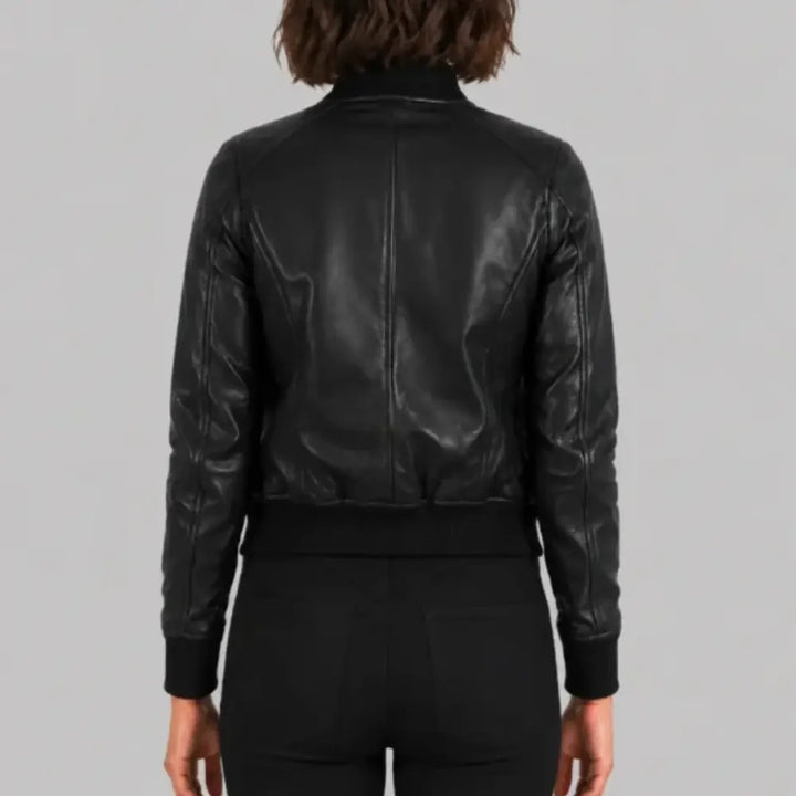Women’s Classic Bomber Leather Jacket