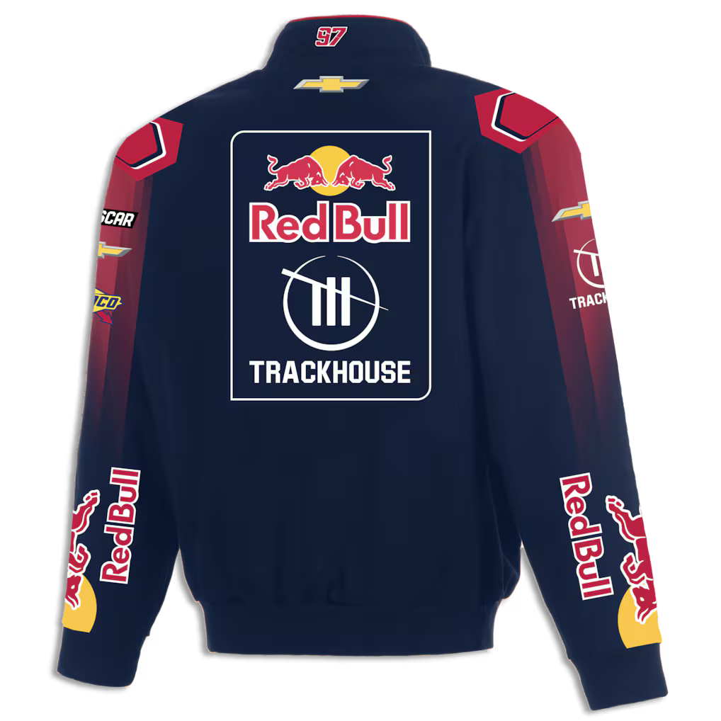 Men's Shane van Gisbergen Navy 2026 Trackhouse Red Bull Full-Snap Twill Racing Jacket