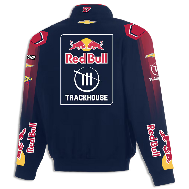 Men's Shane van Gisbergen Navy 2026 Trackhouse Red Bull Full-Snap Twill Racing Jacket