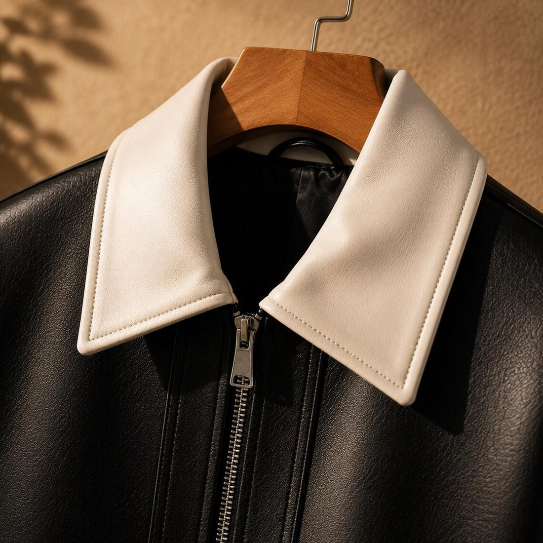 Genuine Cowhide Leather Biker Jacket for Men | Vintage Moto Black Zip Jacket