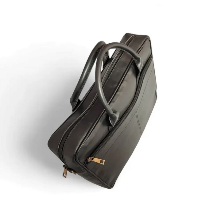 Black Leather Laptop Bag for Men Premium Messenger Work Bag