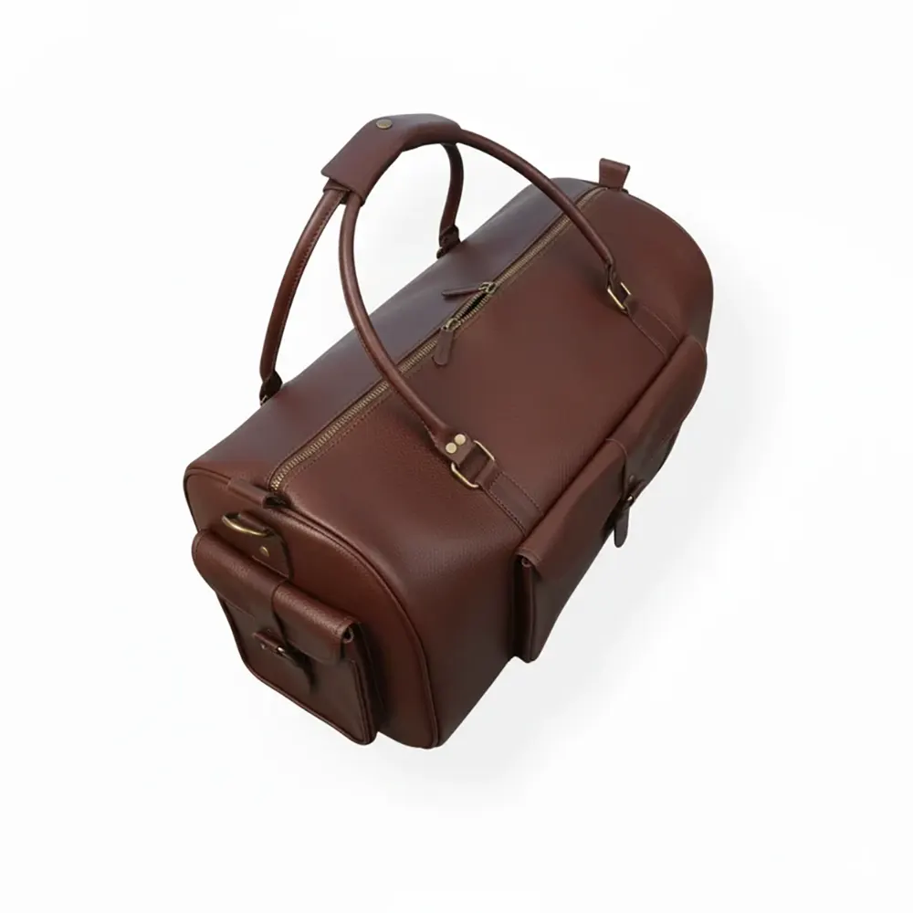 Leather Duffel Weekender Travel Bag