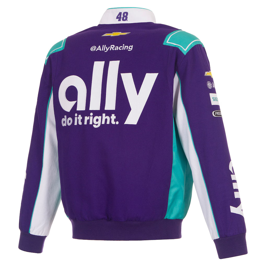Men's Alex Bowman Purple 2026 Ally Full-Snap Twill Racing Jacket