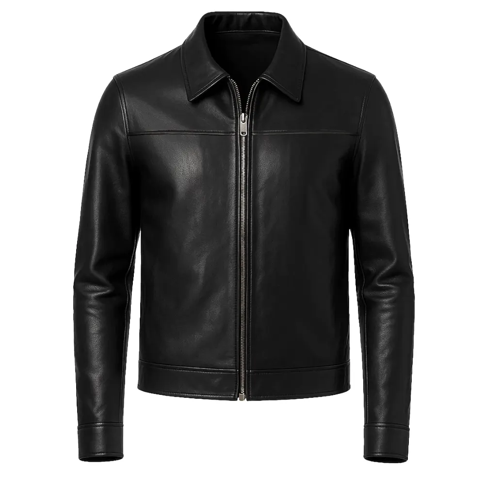 Mark Men's Black Harrington Lambskin Leather Jacket