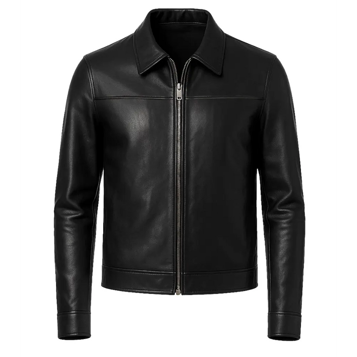 Mark Men's Black Harrington Lambskin Leather Jacket