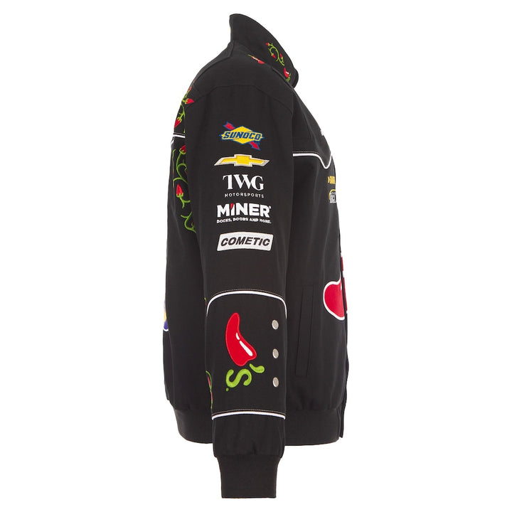 Men's Carson Hocevar Black 2026 Chili's Full-Snap Twill Racing Jacket