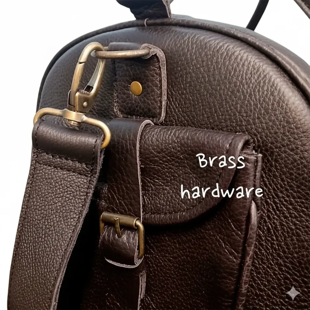 Leather Duffel Weekender Travel Bag