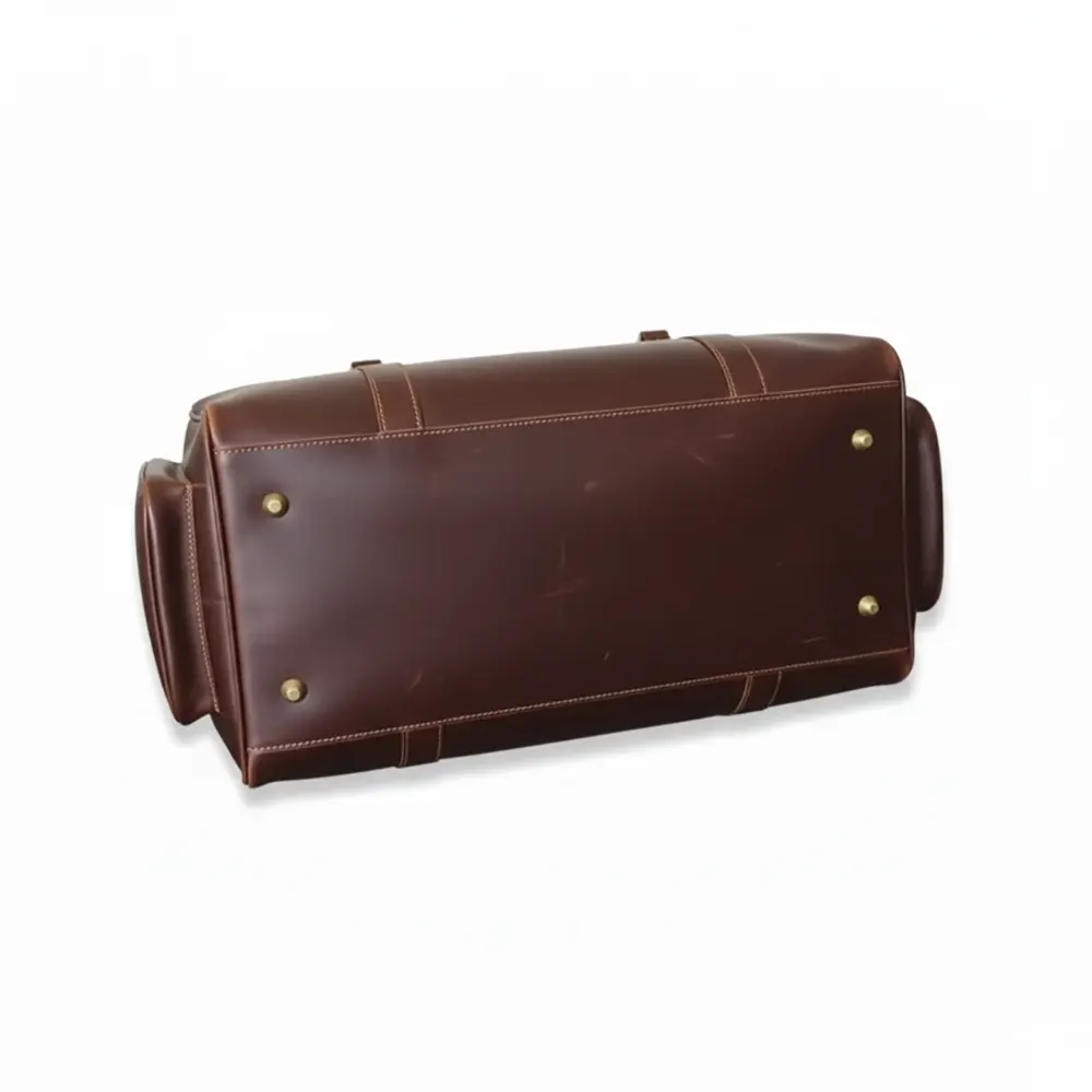 Premium Dark Brown Leather Duffel Bag Travel & Weekender Bag
