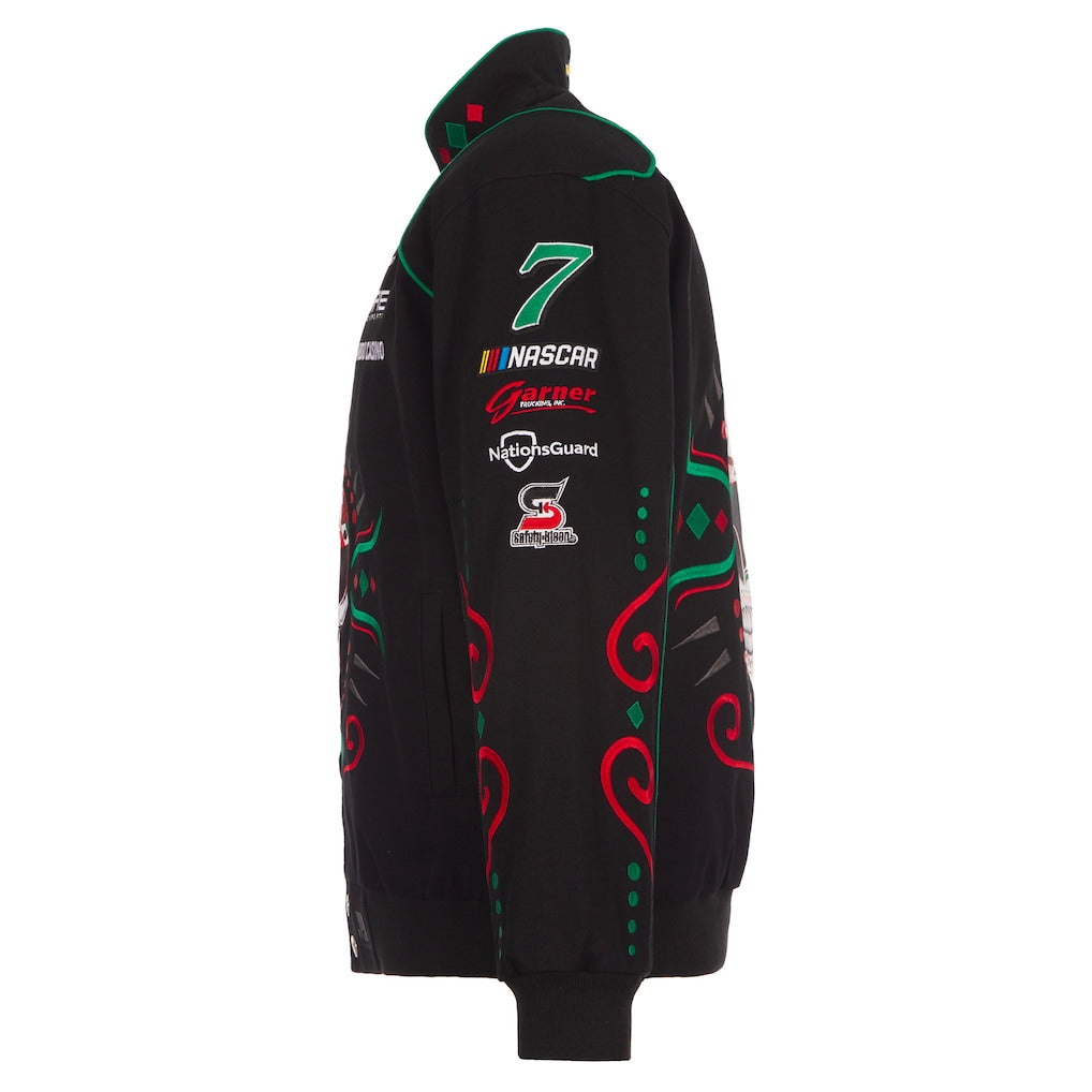 Men's Daniel Suarez Black 2026 Sugar Skull Full-Snap Twill Racing Jacket
