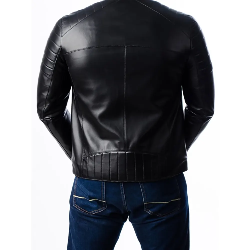 Men’s Quilted Motorcycle Leather Jacket