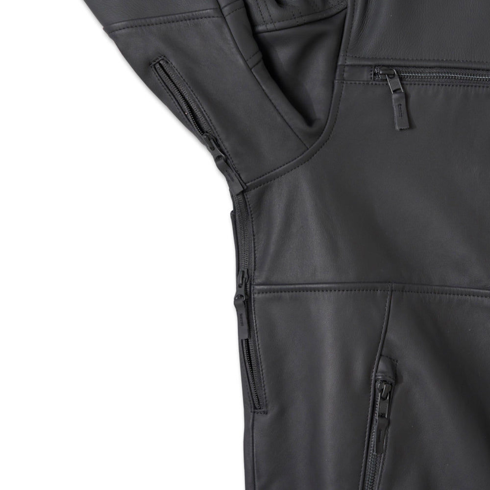Willie G Skull Graphic Leather Riding Jacket