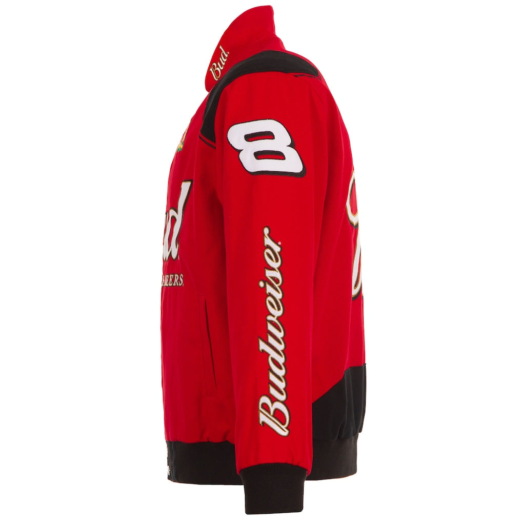Men's Dale Earnhardt Red Budweiser Full-Snap Twill Jacket