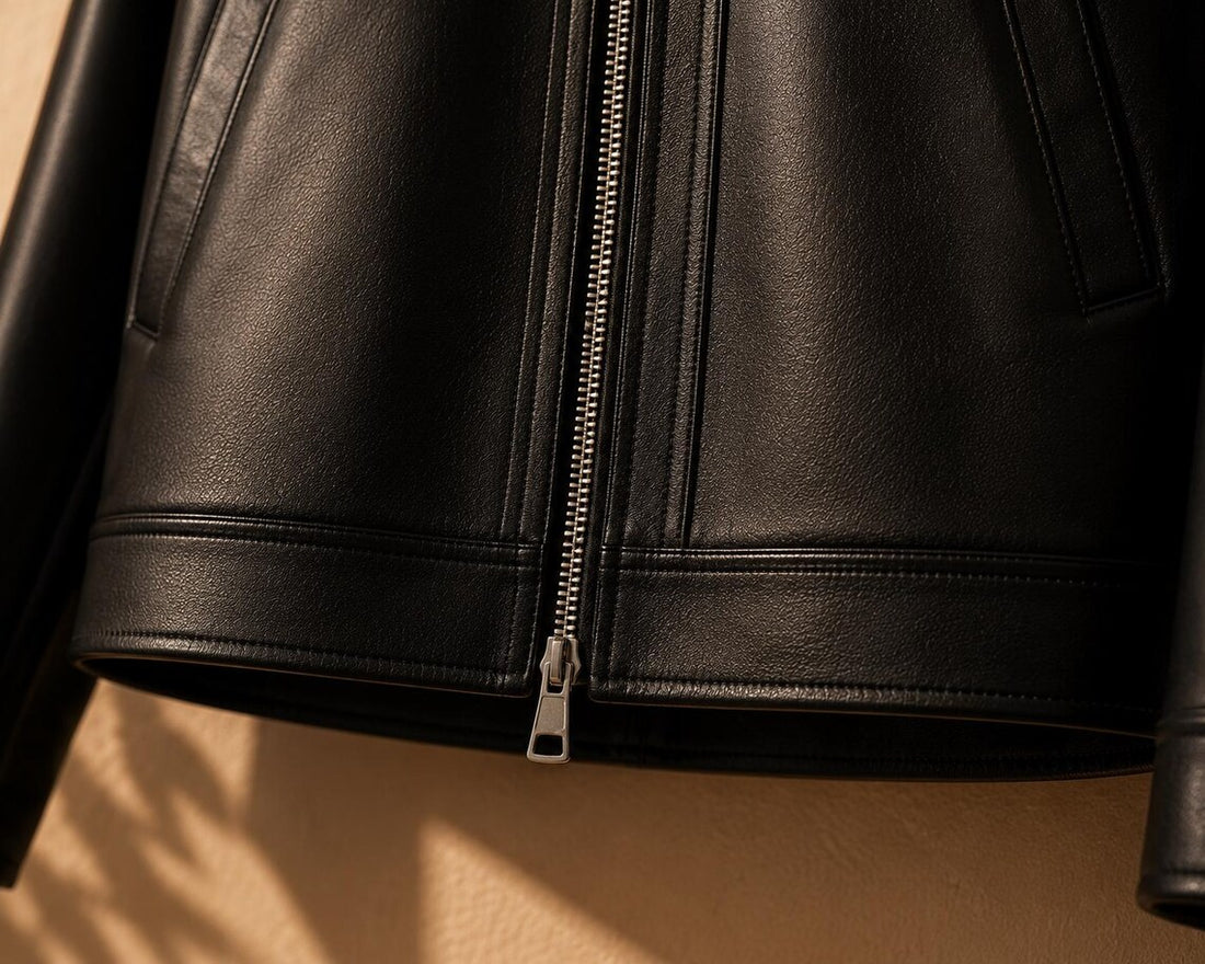 Genuine Cowhide Leather Biker Jacket for Men | Vintage Moto Black Zip Jacket