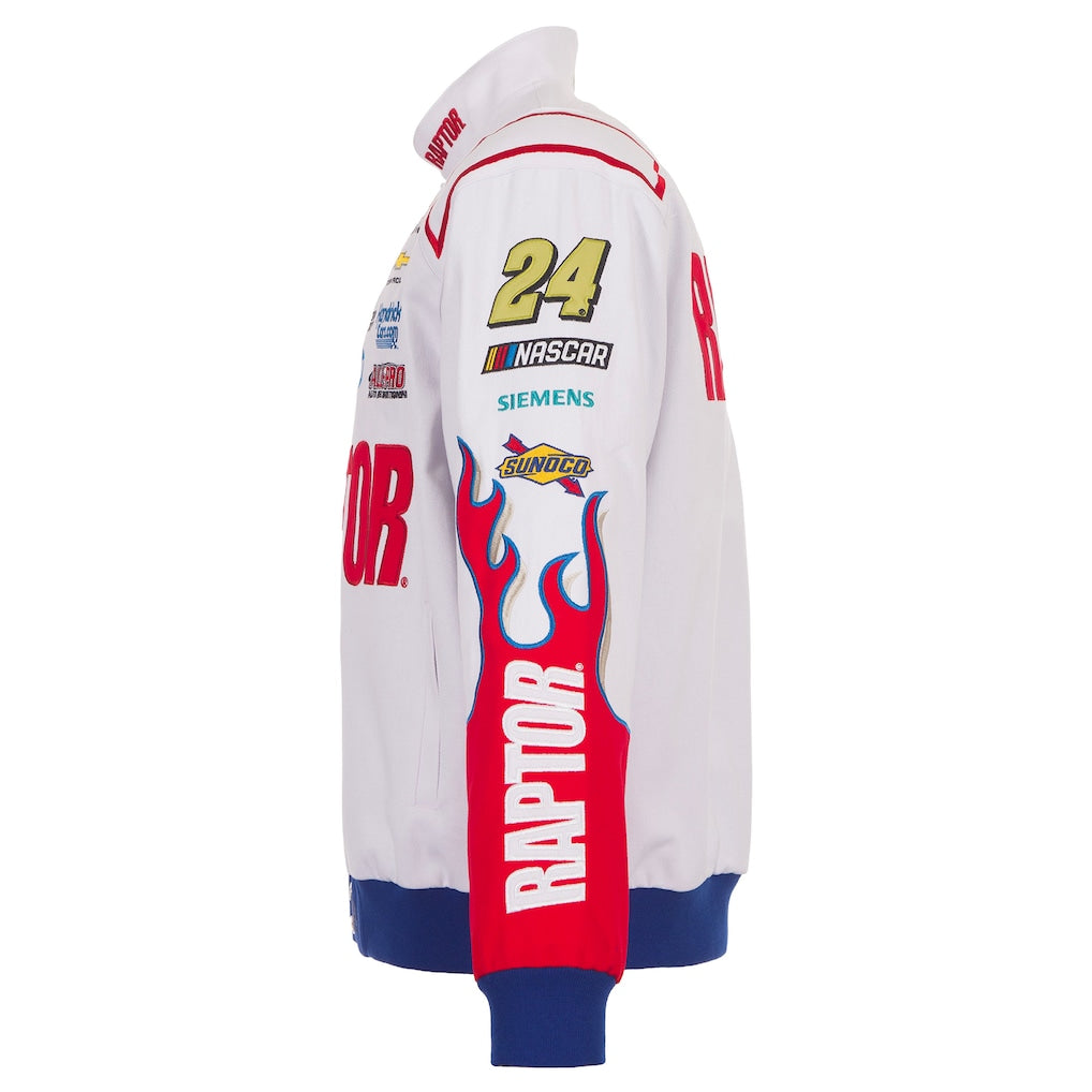 Men's William Byron White 2026 Raptor Full-Snap Twill Racing Jacket