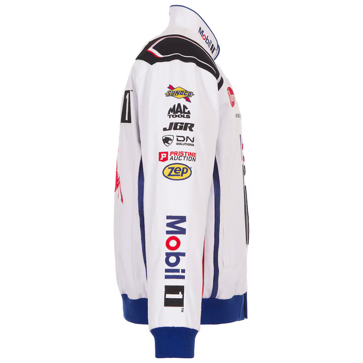 Men's Christopher Bell White 2026 Mobil 1 Full-Snap Twill Racing Jacket