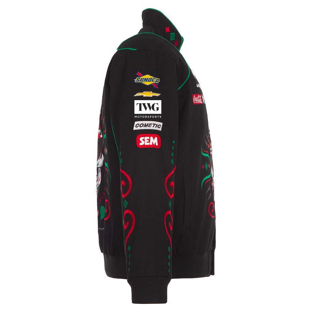 Men's Black Rolling Stones x NASCAR Full-Snap Twill Racing Jacket