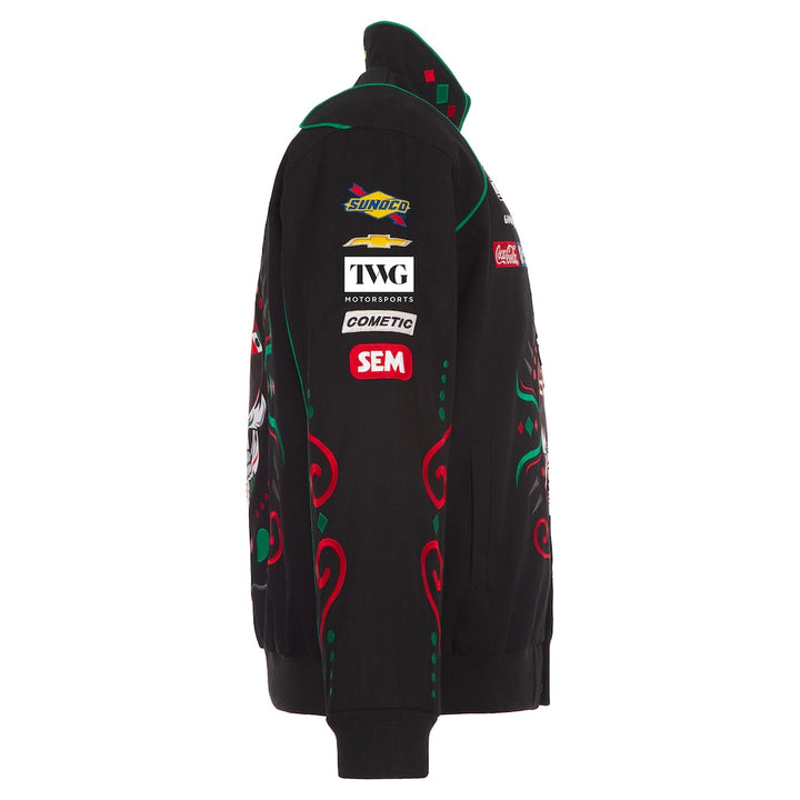 Men's Black Rolling Stones x NASCAR Full-Snap Twill Racing Jacket