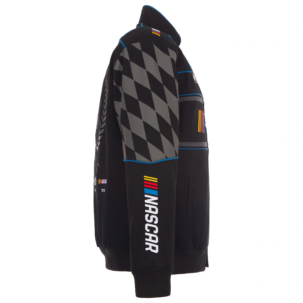 Men's NASCAR Design Black 2026 Full-Snap Twill Racing Jacket