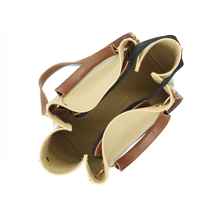 Quaint Top Handle Tote Bag - Skin Beige