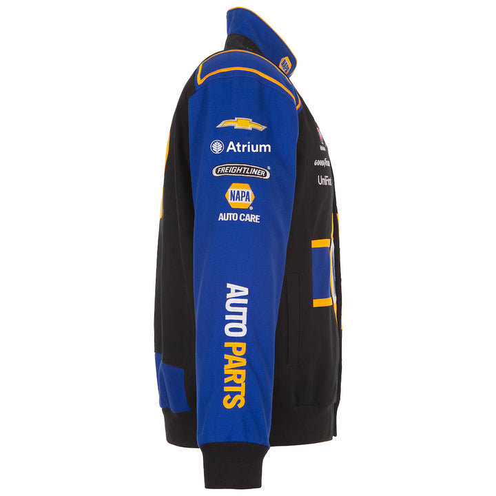 Men's Chase Elliott Black/Royal 2026 NAPA Full-Snap Twill Racing Jacket