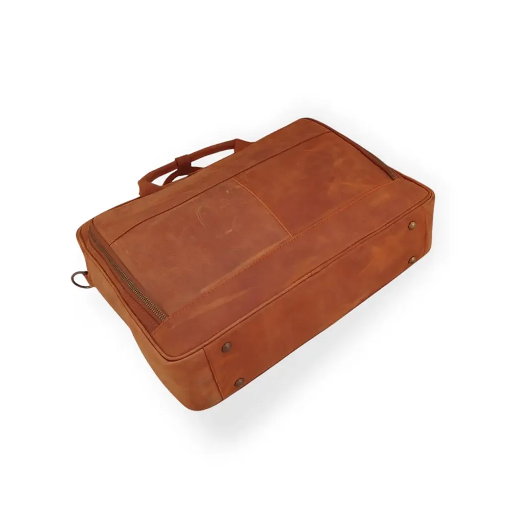 Light Brown Leather Laptop Bag Mustard Cowhide